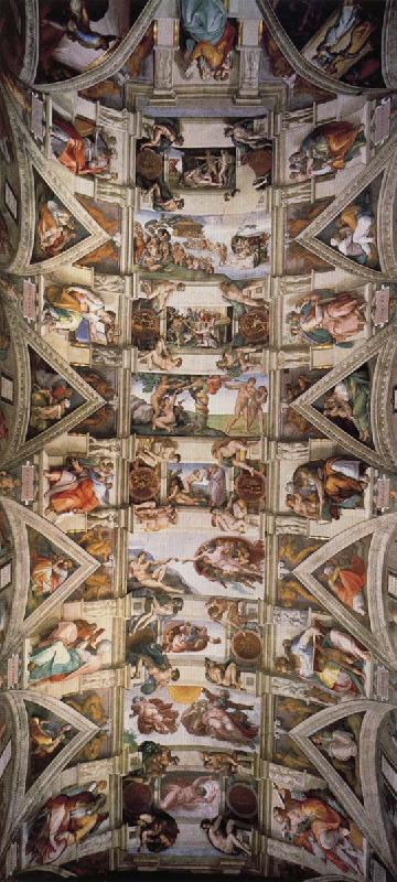 Michelangelo Buonarroti Ceiling of the Sistine Chapel Norge oil painting art